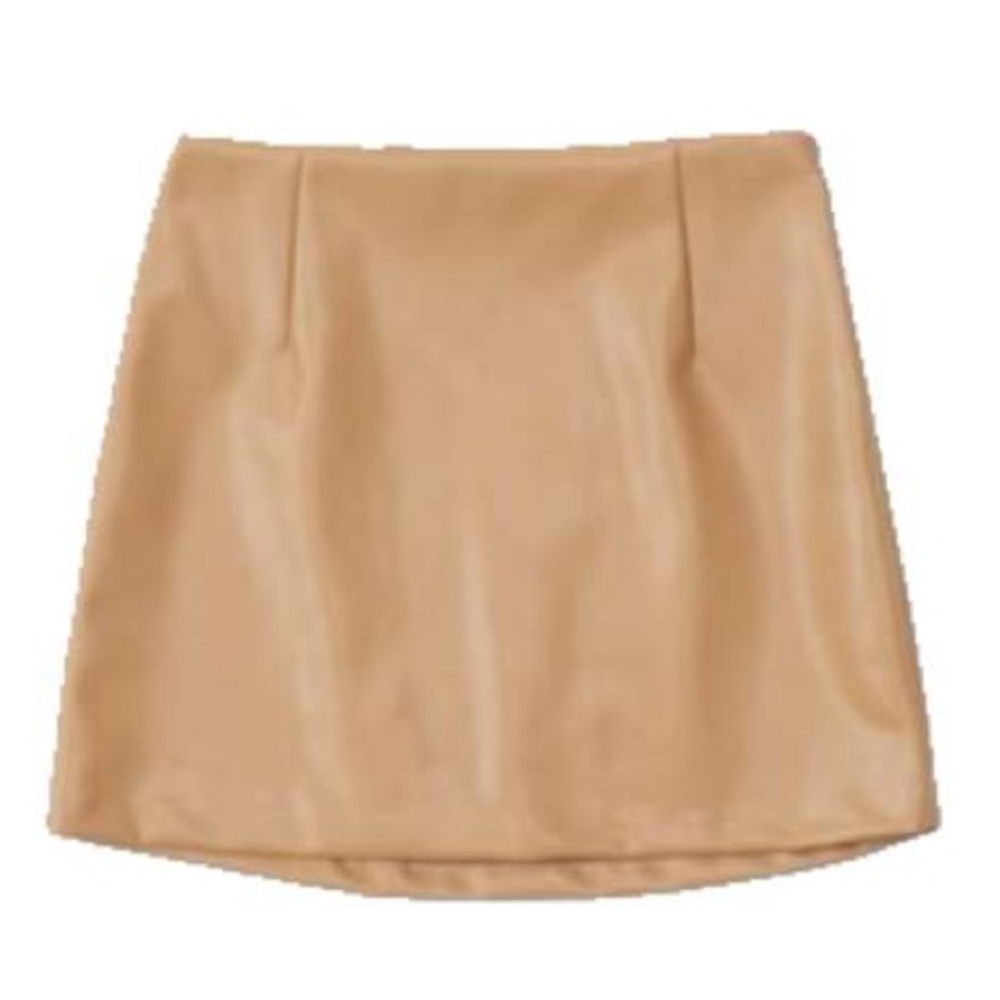 Abercrombie & Fitch Tan Faux Leather High-Waisted Mini Skirt